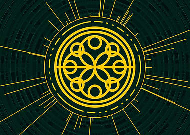Yellow Glyph Mandala Rune