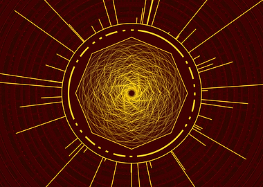 Yellow Glyph Mandala Rune