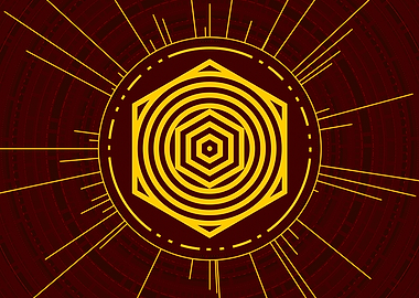 Yellow Glyph Mandala Rune