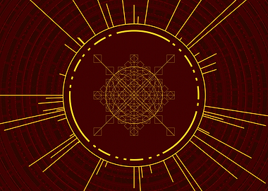 Yellow Glyph Mandala Rune