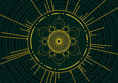 Gold Sacred Geometry Glyph