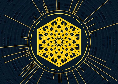 Gold Sacred Geometry Glyph