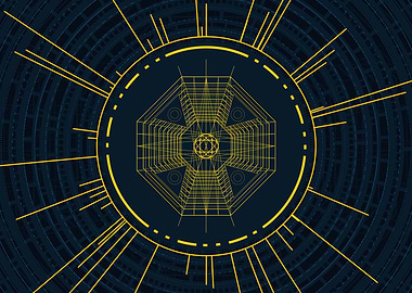 Gold Sacred Geometry Glyph