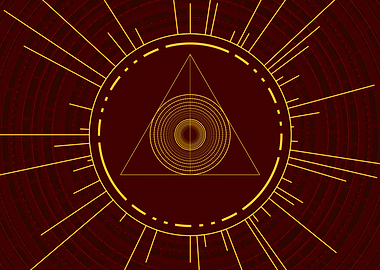 Gold Geometric Glyph Sign