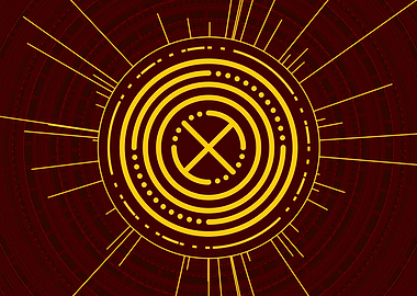 Yellow Glyph Mandala Rune