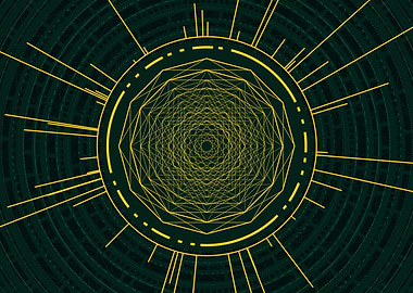 Yellow Glyph Mandala Rune