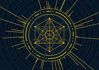 Gold Sacred Geometry Glyph