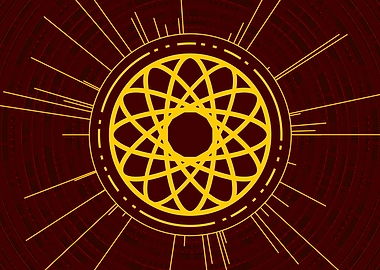 Gold Geometric Glyph Sign