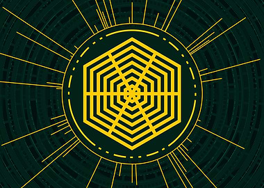 Gold Sacred Geometry Glyph