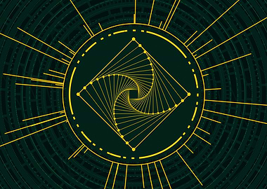 Gold Sacred Geometry Glyph