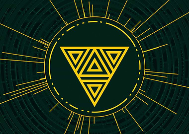 Gold Geometric Glyph Rune