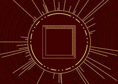 Gold Geometric Glyph Sign