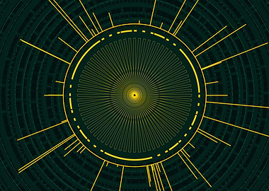 Gold Sacred Geometry Glyph