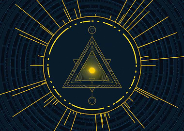 Gold Geometric Glyph Rune