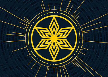 Gold Sacred Geometry Glyph