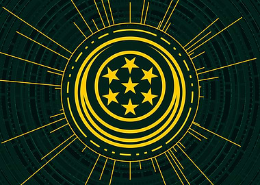 Gold Geometric Glyph Sign