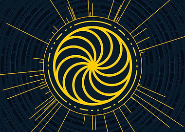 Gold Geometric Glyph Sign