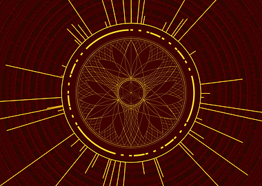 Yellow Glyph Mandala Rune