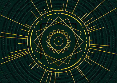 Gold Sacred Geometry Glyph