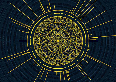 Yellow Glyph Mandala Rune