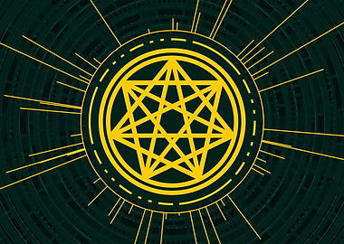 Gold Sacred Geometry Glyph