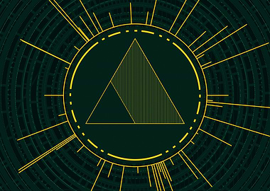 Gold Geometric Glyph Rune