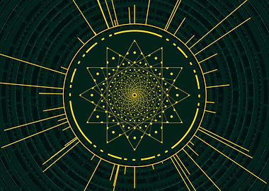 Gold Sacred Geometry Glyph