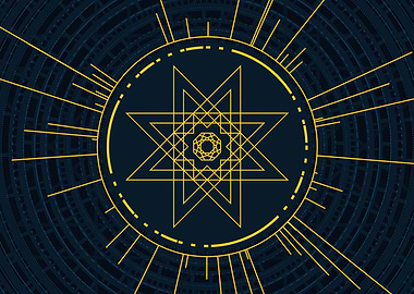 Gold Sacred Geometry Glyph