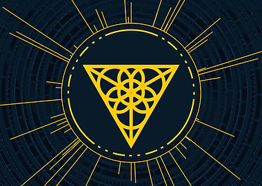 Gold Sacred Geometry Glyph