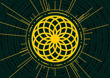 Yellow Glyph Mandala Rune