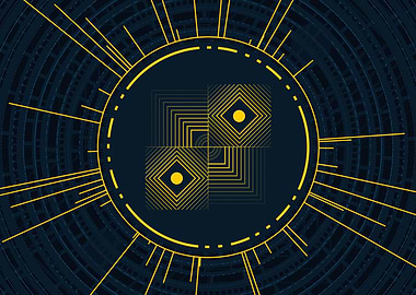 Gold Sacred Geometry Glyph