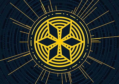 Gold Geometric Glyph Rune