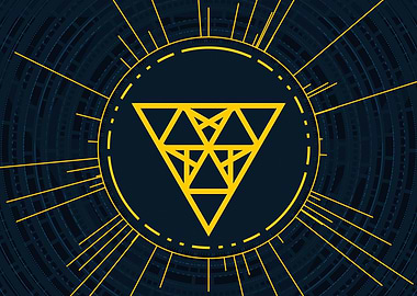 Gold Sacred Geometry Glyph