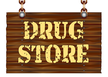 Wooden Drug Store Sign