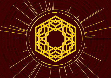 Gold Glyph Mandala Rune