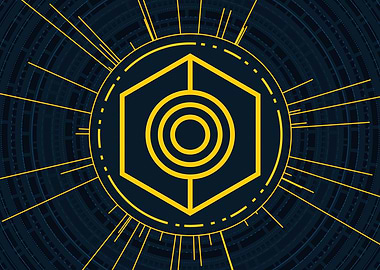 Gold Sacred Geometry Glyph