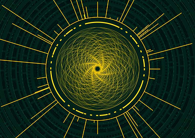 Gold Sacred Geometry Glyph