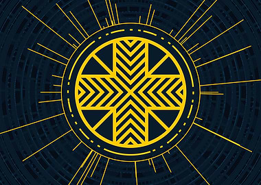 Gold Glyph Mandala Rune