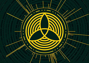 Gold Sacred Geometry Glyph