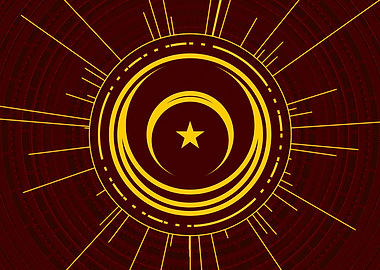 Gold Geometric Glyph Sign