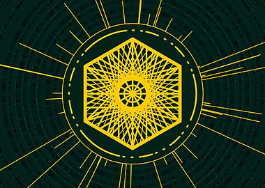 Yellow Glyph Mandala Rune