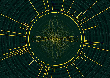 Gold Sacred Geometry Glyph