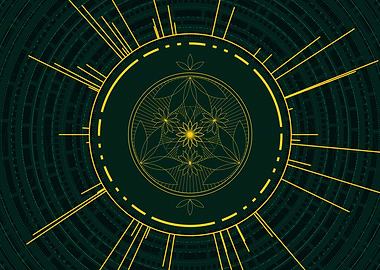 Gold Sacred Geometry Glyph