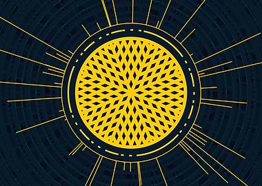 Gold Sacred Geometry Glyph