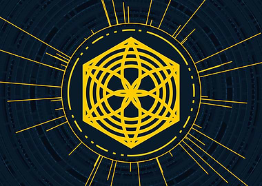 Yellow Glyph Mandala Rune