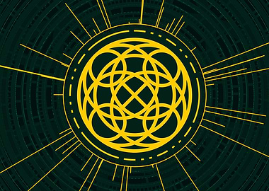 Gold Geometric Glyph Rune