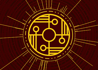 Gold Geometric Glyph Sign