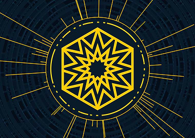 Gold Glyph Mandala Rune