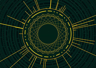 Gold Sacred Geometry Glyph