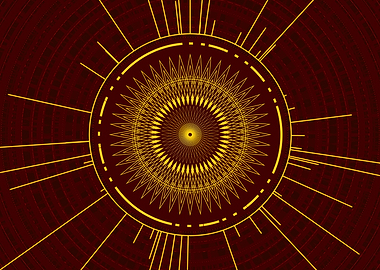 Gold Sacred Geometry Glyph